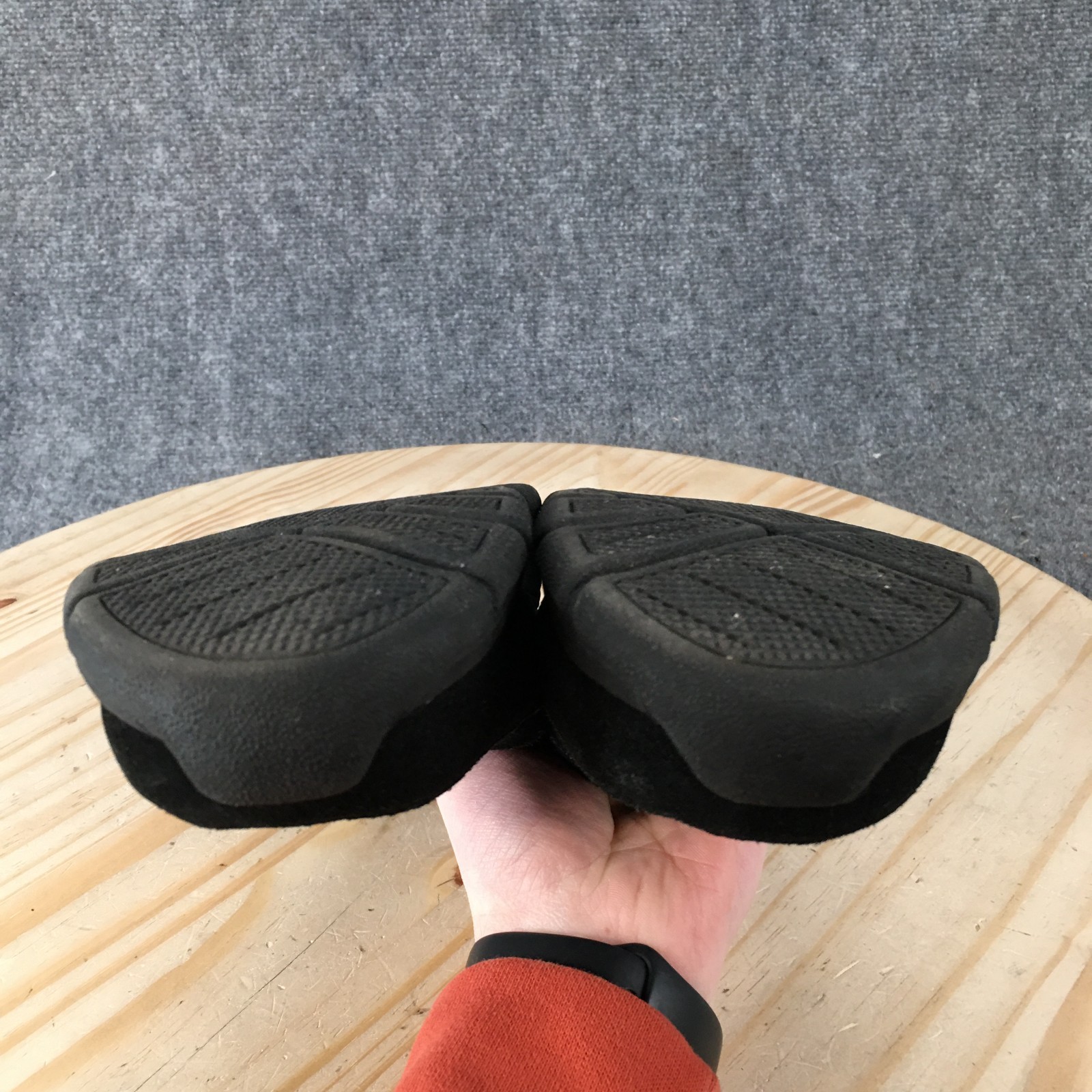Lands End Shoes Womens 8 B Black Suede Slip On Clog Faux Fur Lined Comfort