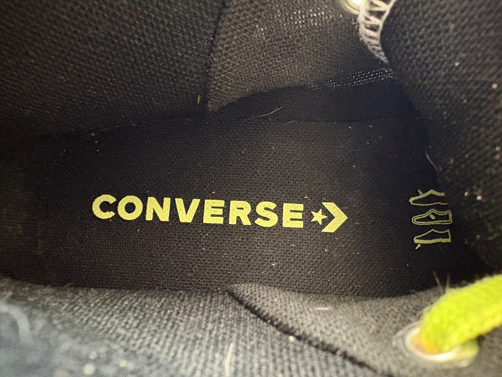 Tie Dye Converse Chuck Taylor All Star High Tops w/ Neon Green Laces Size 8