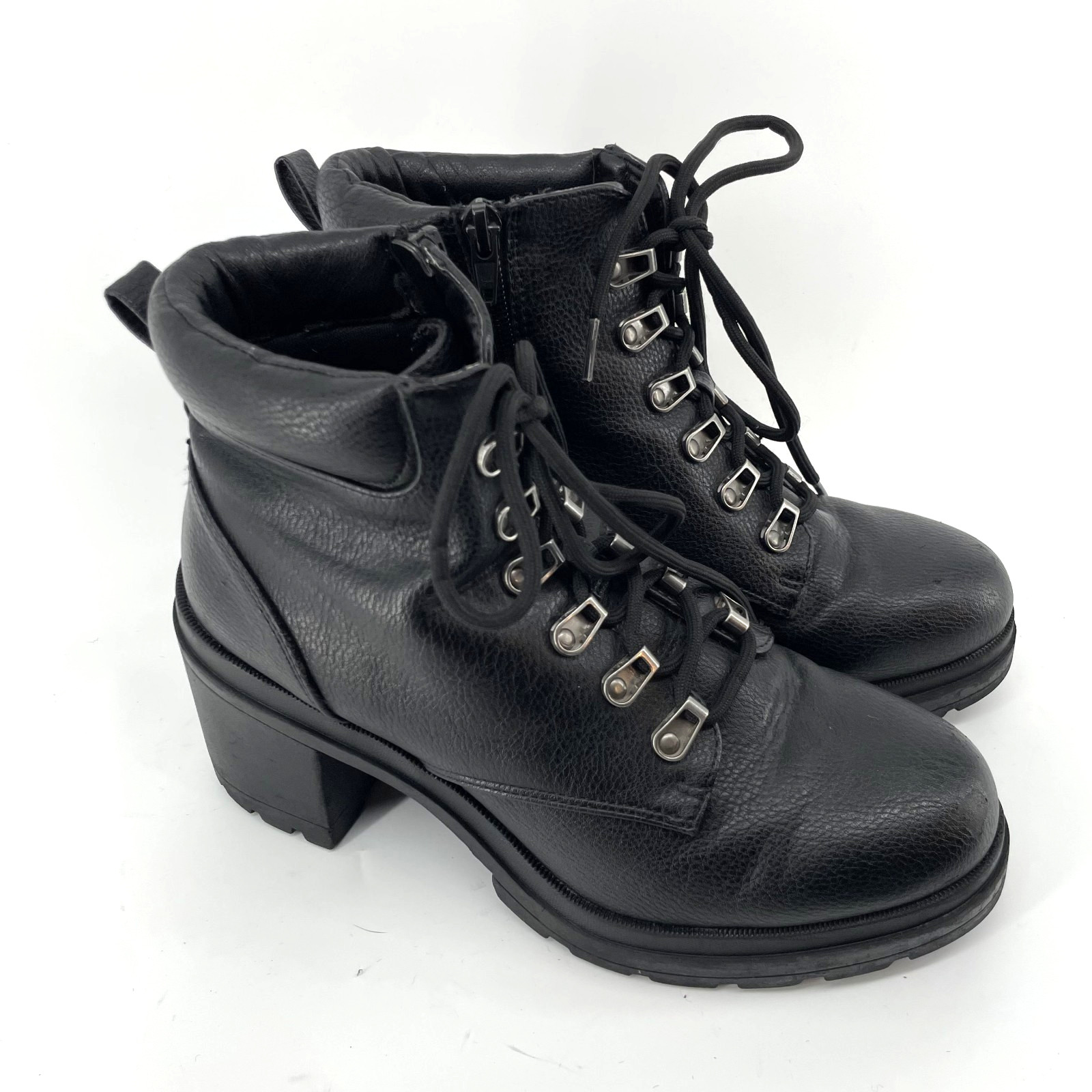 No Boundaries Boots Women 8W Chunky Heel Platform Lace Up Military Y2K Goth Emo