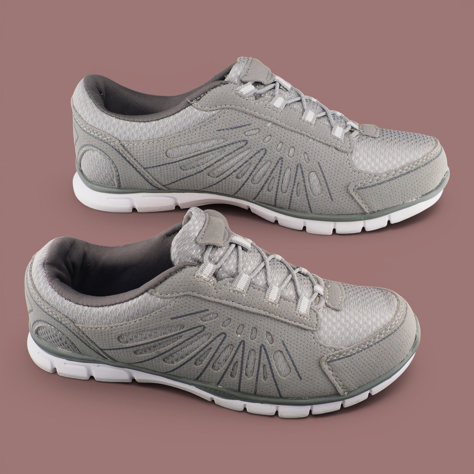 Danskin Now Womens Memory Foam Walking Shoes Gray Athletic Sneakers Size 6