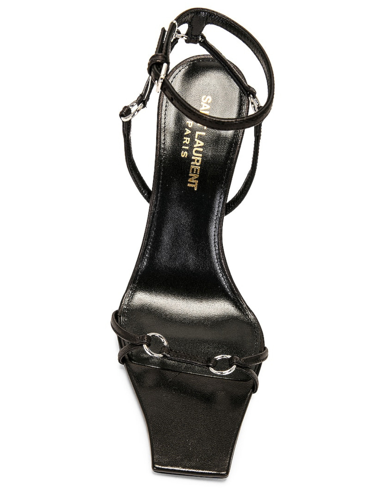 NIB Saint Laurent YSL Nova Black Leather Ring Strappy Sandals Pumps 36.5 $1495