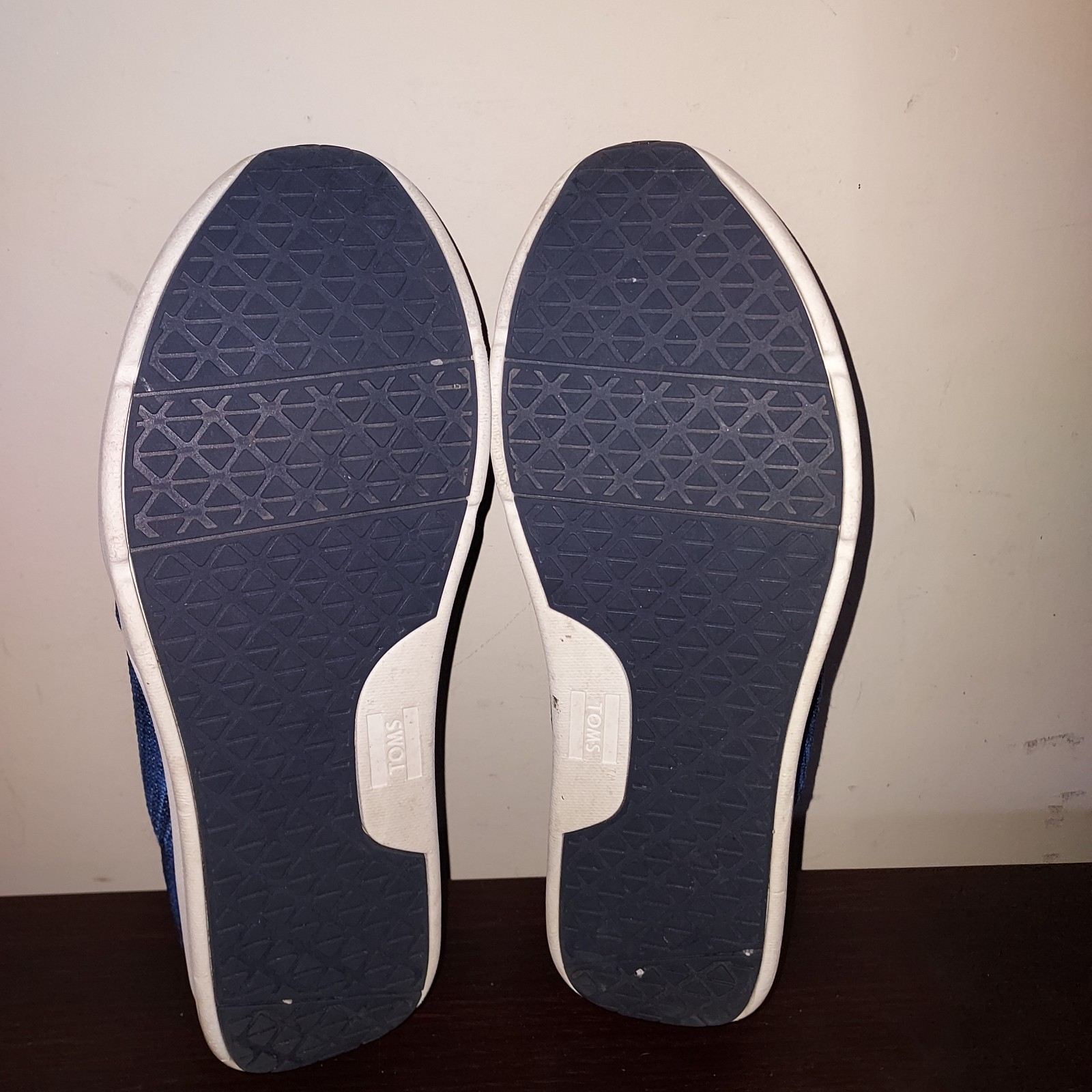 TOMS Women’s Sneakers 7.5M Lace Up Canvas Del Rey Comfort Walking Shoes Blue