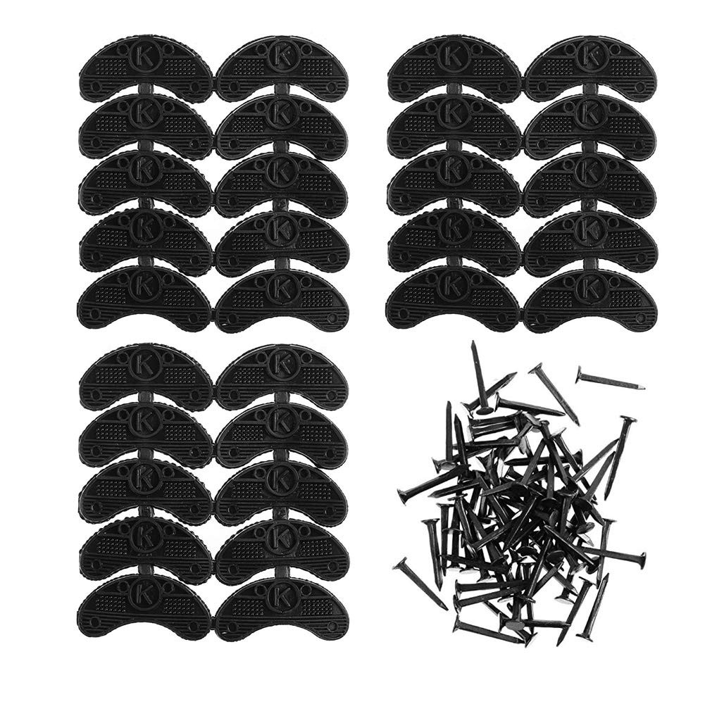 GOETOR Heel Plates 30 PCS 5.4 x 2 x 0.5 cm (2.12 x 0.79 x 0.2 Inch), Black