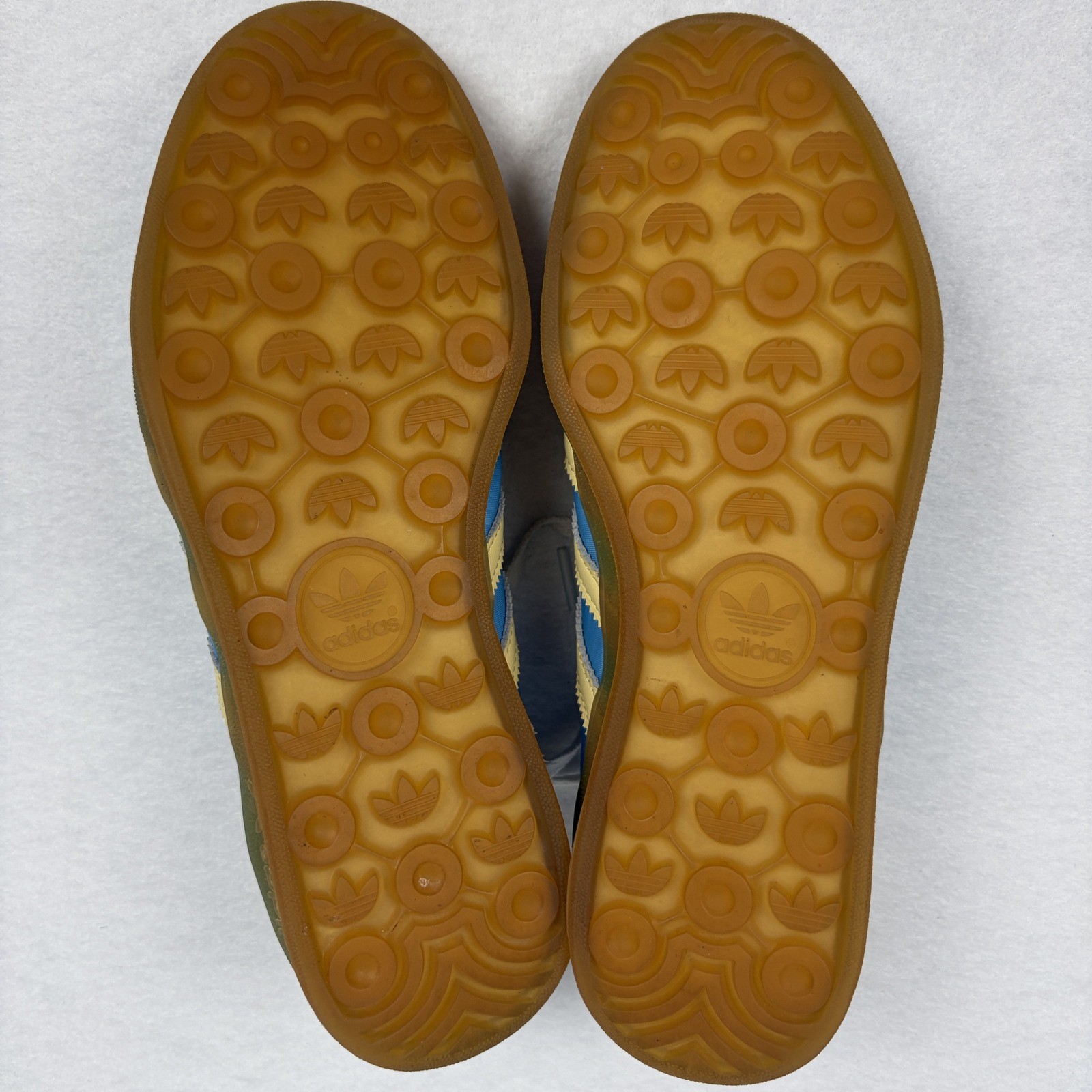 Adidas Gazelle Indoor Blue Yellow Gum Suede Nylon Sneakers IE2960 Womens 7.5