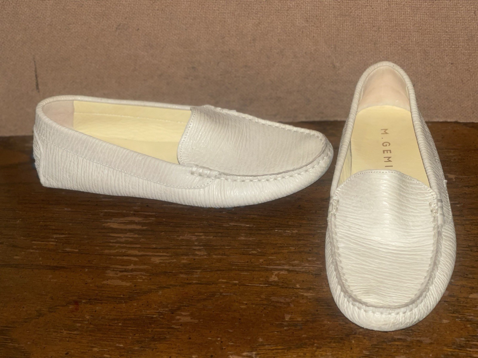 M. Gemi Size EU 36/ US 5 Women’s Cream Leather Driving Shoes