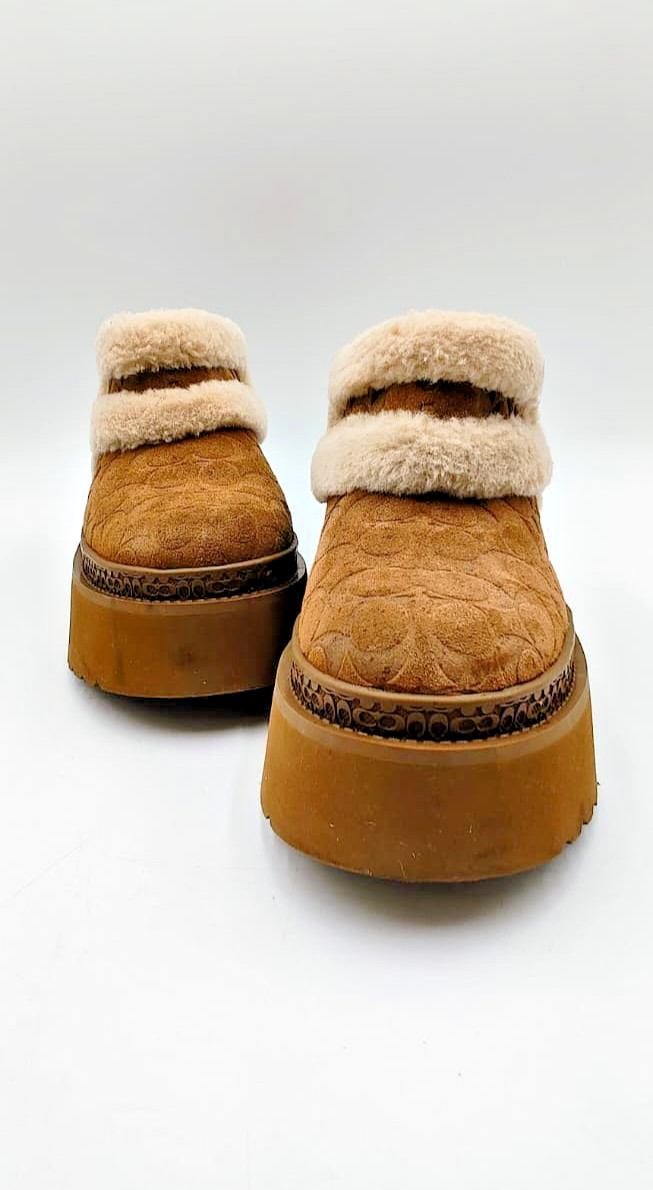 coach christina bootie brown Suede winter boots size 9 women