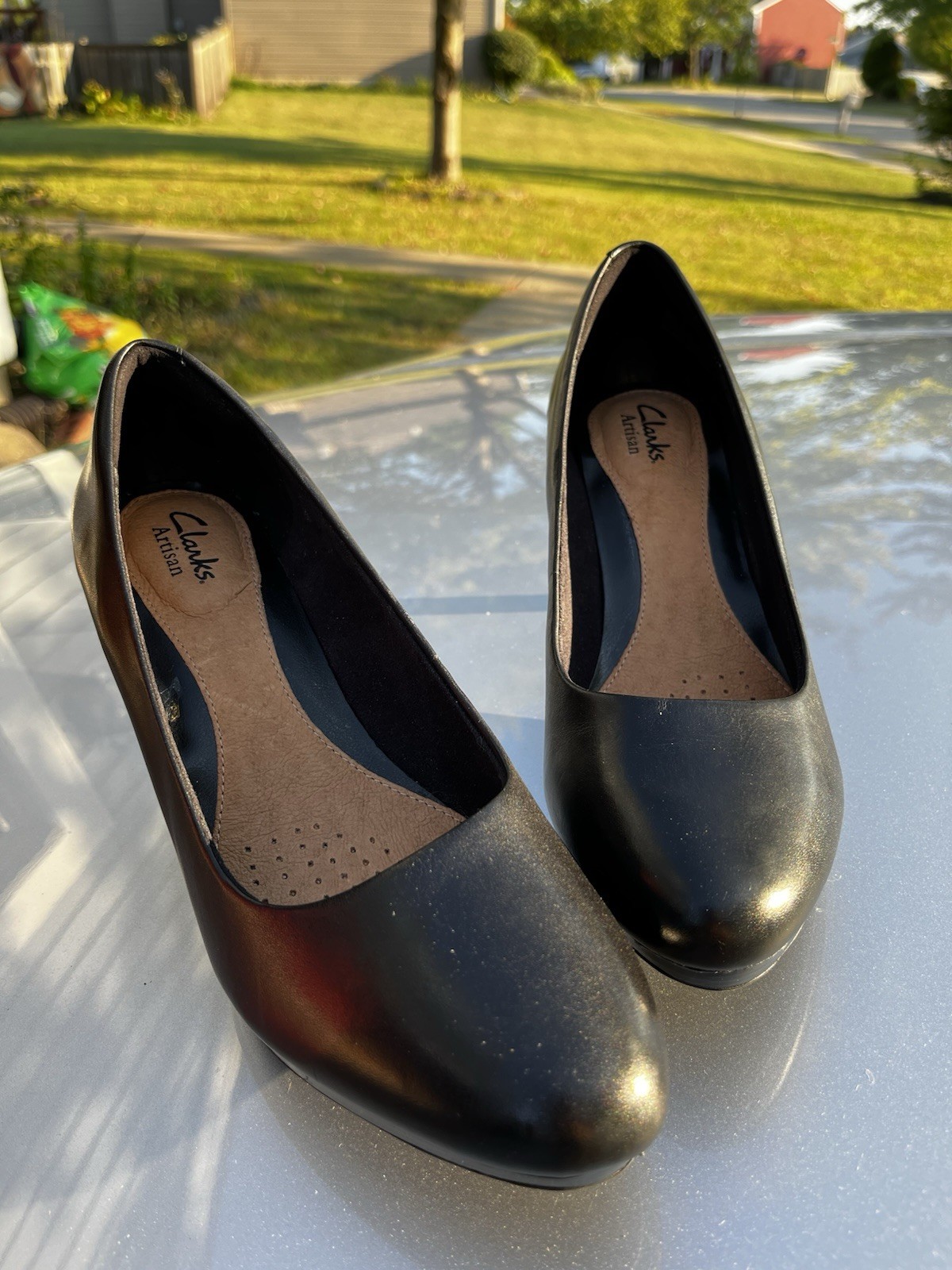 Clarks Womens Arista ABE Black Dress HEELS Shoes 7 Medium (b M)