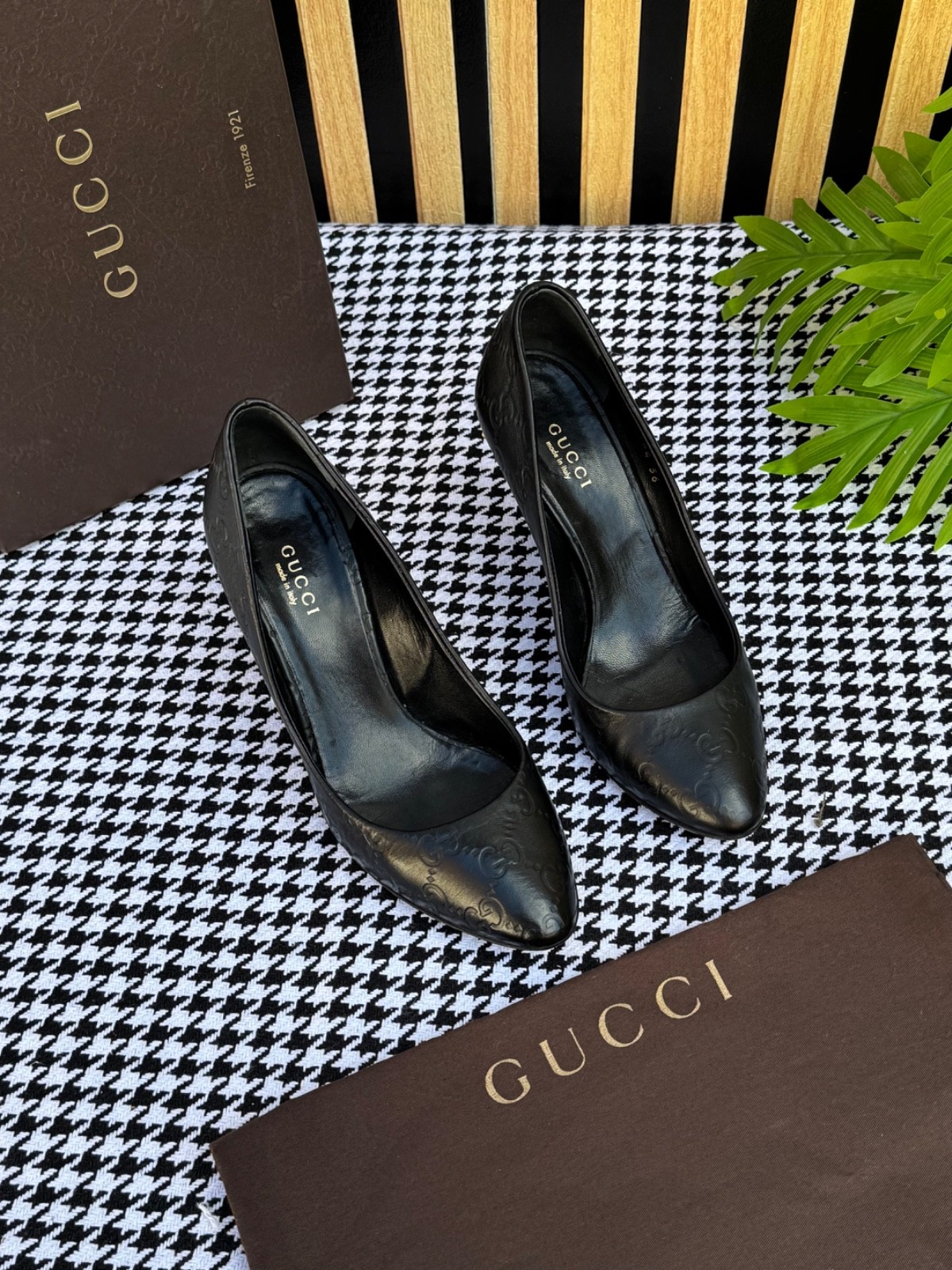 Gucci Women’s Shoes Leather Guccissima Heel 310184 Size US 6 / IT 36 / EU 36