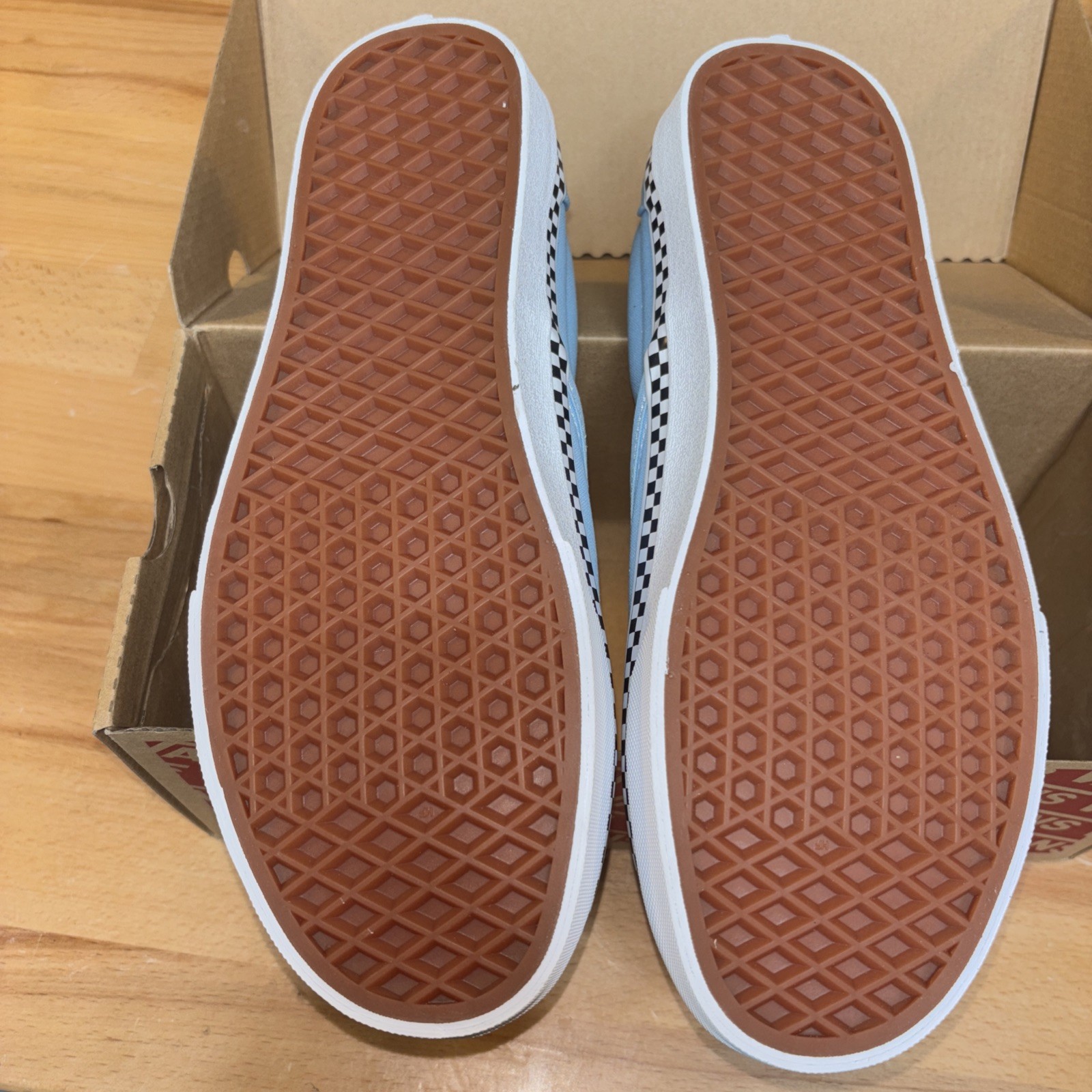 Vans Slip On mens Size 9 womens size 10.5 Cool Blue Check
