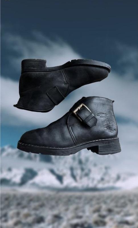 women camel active boots black leather 37.5 #X74