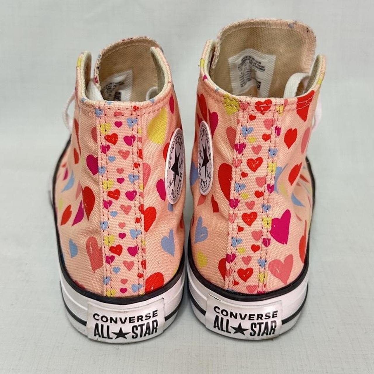 Converse All Star Pink Heart Print Hi-Top Sneakers – US Mens 4 Womens 6