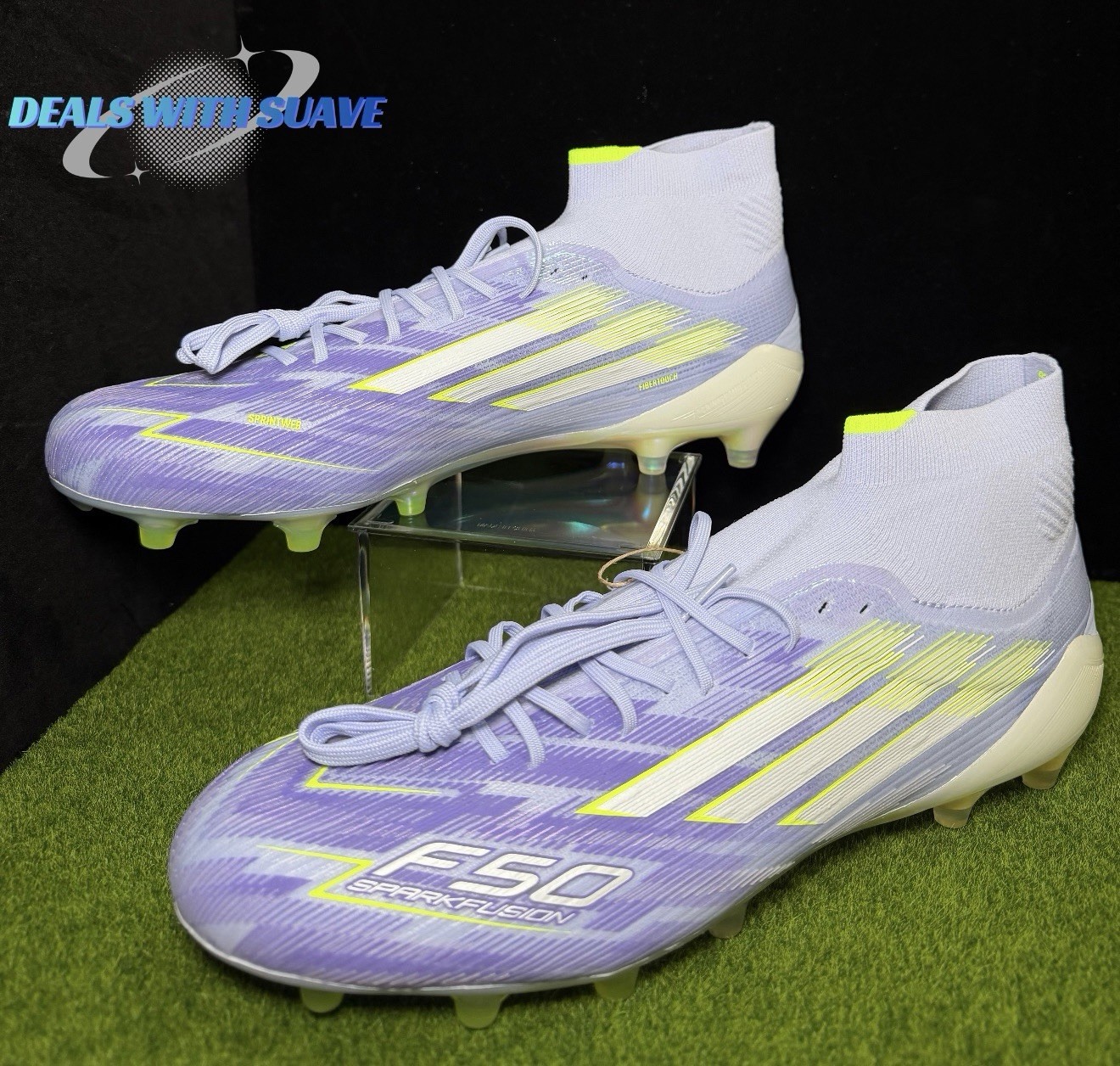 Adidas F50 Sparkfusion Elite Mid FG Size 10 Women’s Purple Neon Soccer Cleats