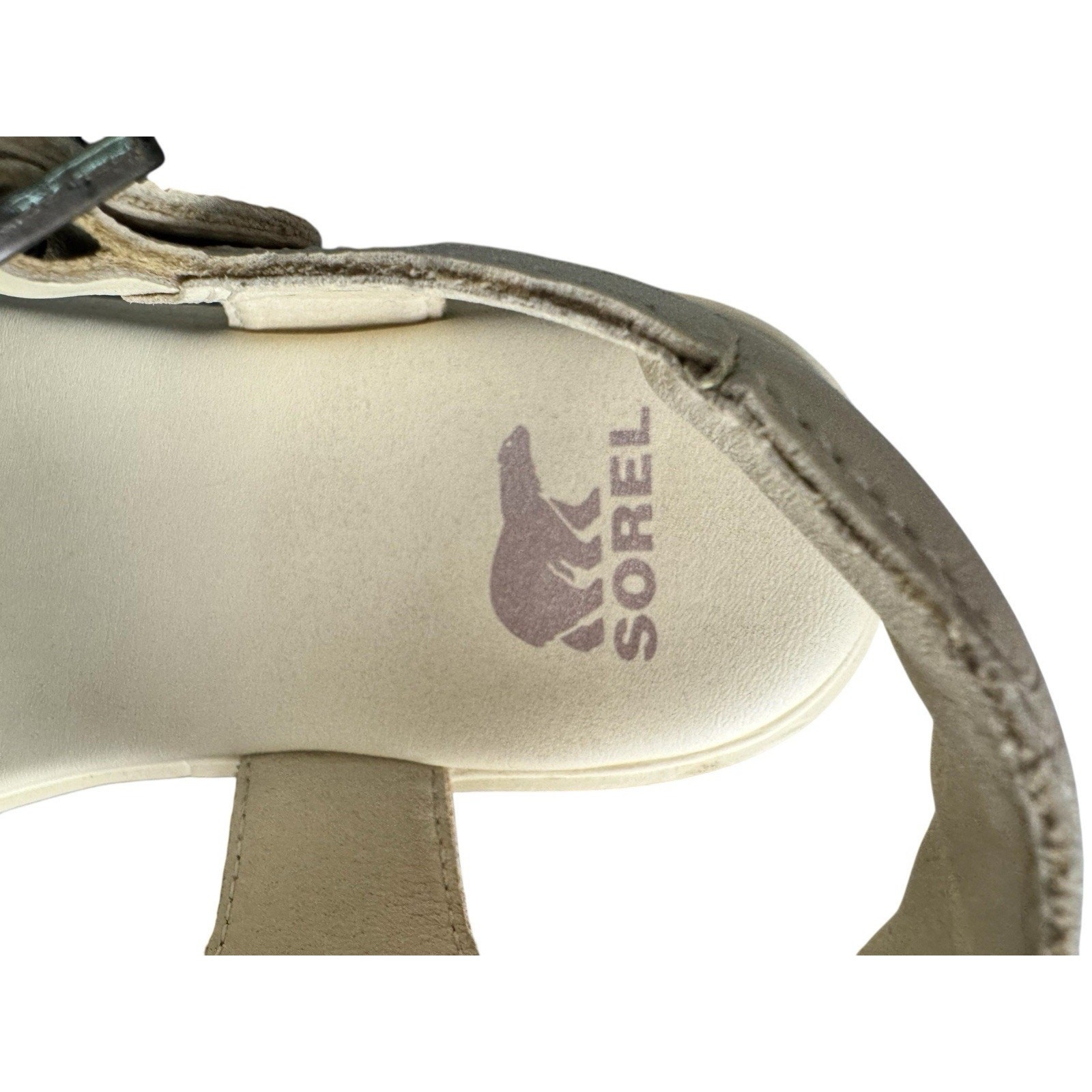 Sorel Womens Dayspring Platform Sandal Honey White Sz 7.5 Coastal Modern Neutral