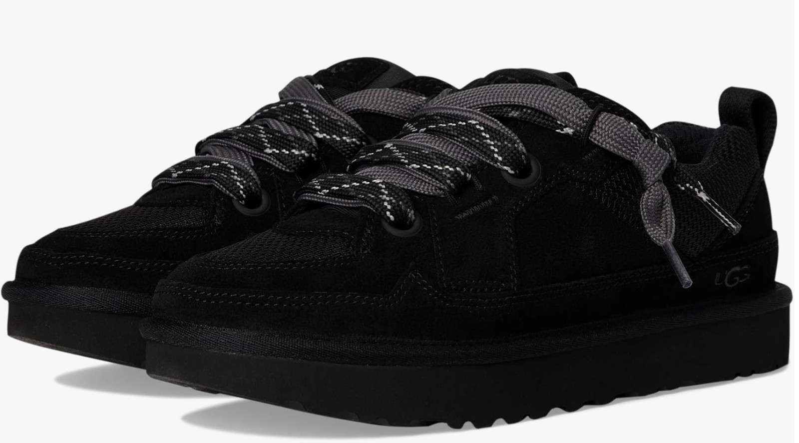 UGG Lo Lowmel Black Suede Mesh Sneakers Womens size 12