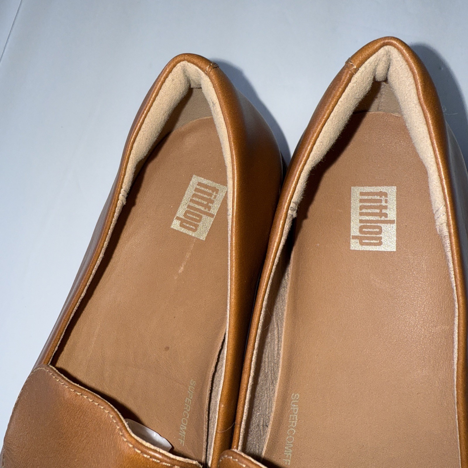 Fiftlop Women’s Brown Size 8 Leather Slipons Shoes Made In Indonesia