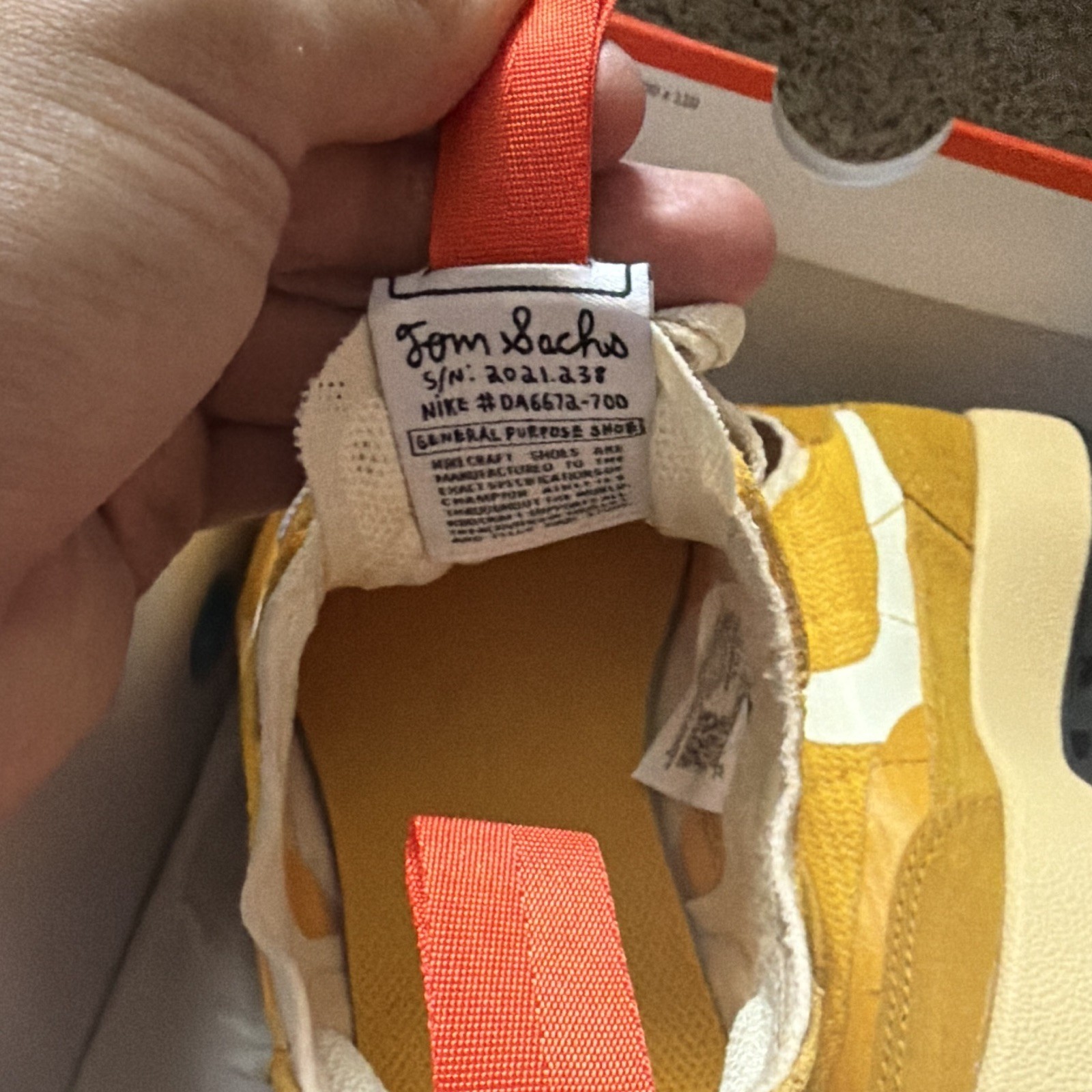 Nike Tom Sachs General Purpose Shoe Dark Sulfur DA6672-700 Sz 5W 3.5M