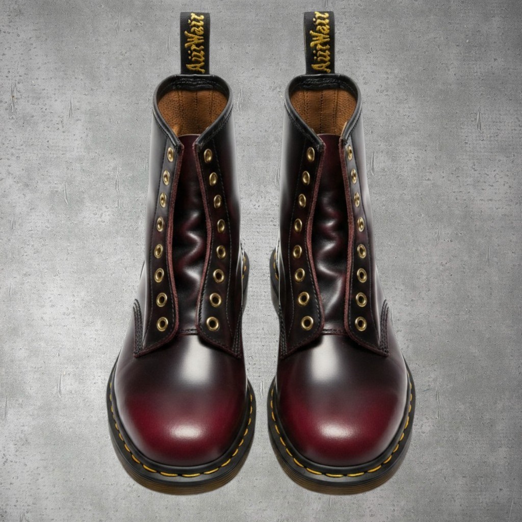 Dr. Martens Elsham 8 Eye Boots Burgundy Leather UK 8 Japan