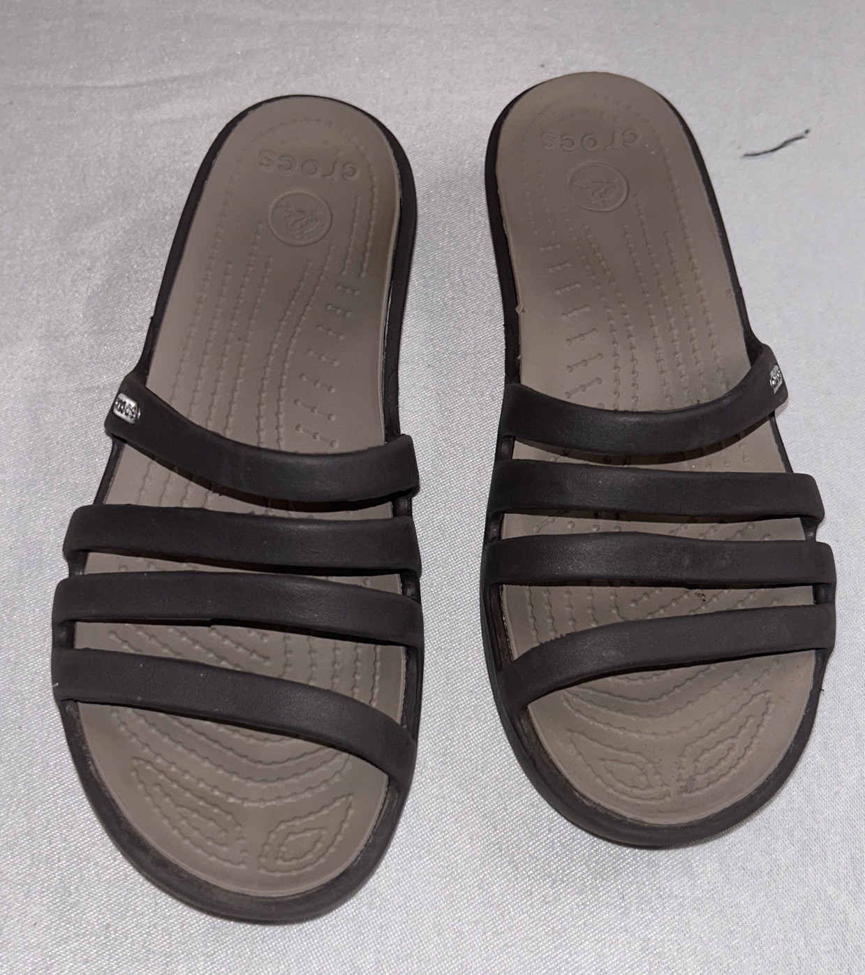 Crocs Rhonda Low Wedge 4 Strap Sandal Brown Women’s Size 7