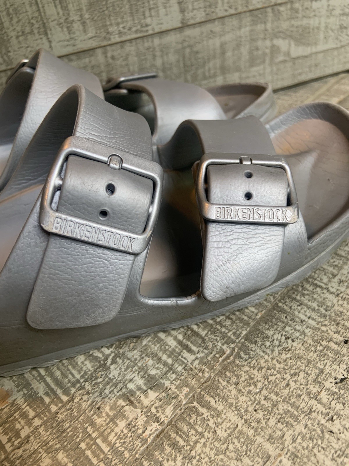 Birkenstock Arizona EVA foam sandals in Gray Silver Women’s Size 7 Slide Slip On
