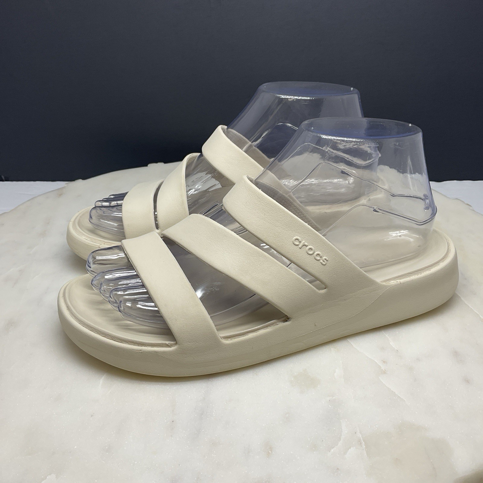 Crocs Getaway Strappy Slide Sandals Womens Size 7 Stucco Comfort Casual