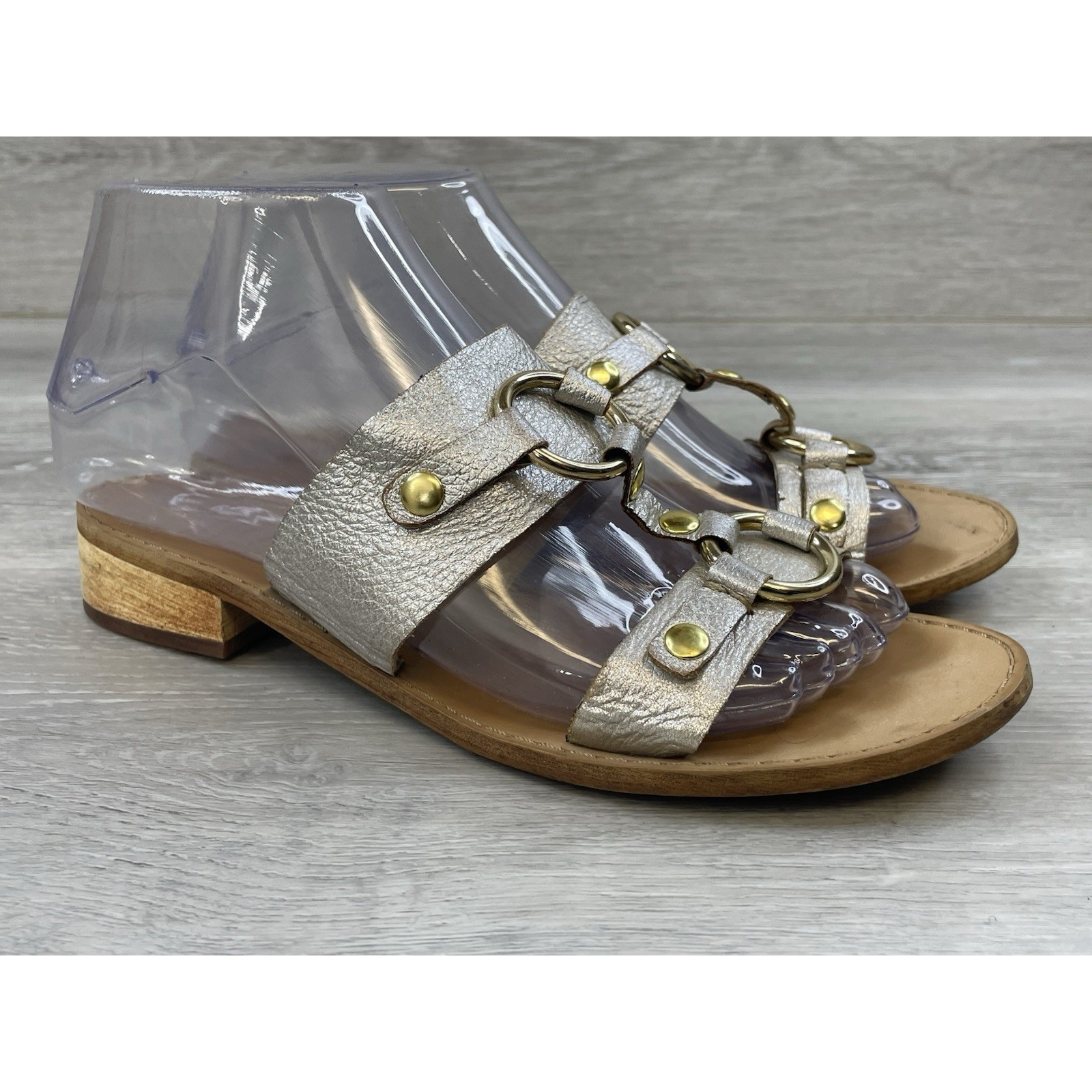 Latigo Rush Women’s Sandals Silver Leather 6.5 Buckle Boho Comfort Casual Shoes