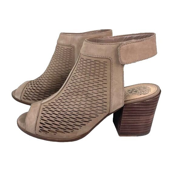 Vince Camuto Sz 7.5 Suede Cutout Ankle Wrap Heel Women’s Boho Summer Spring Fall