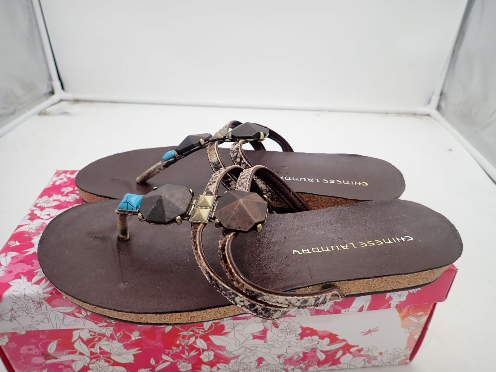 CL Flashpoint Viper Stone Design Thong Sandals Chinese Laundry choose your size