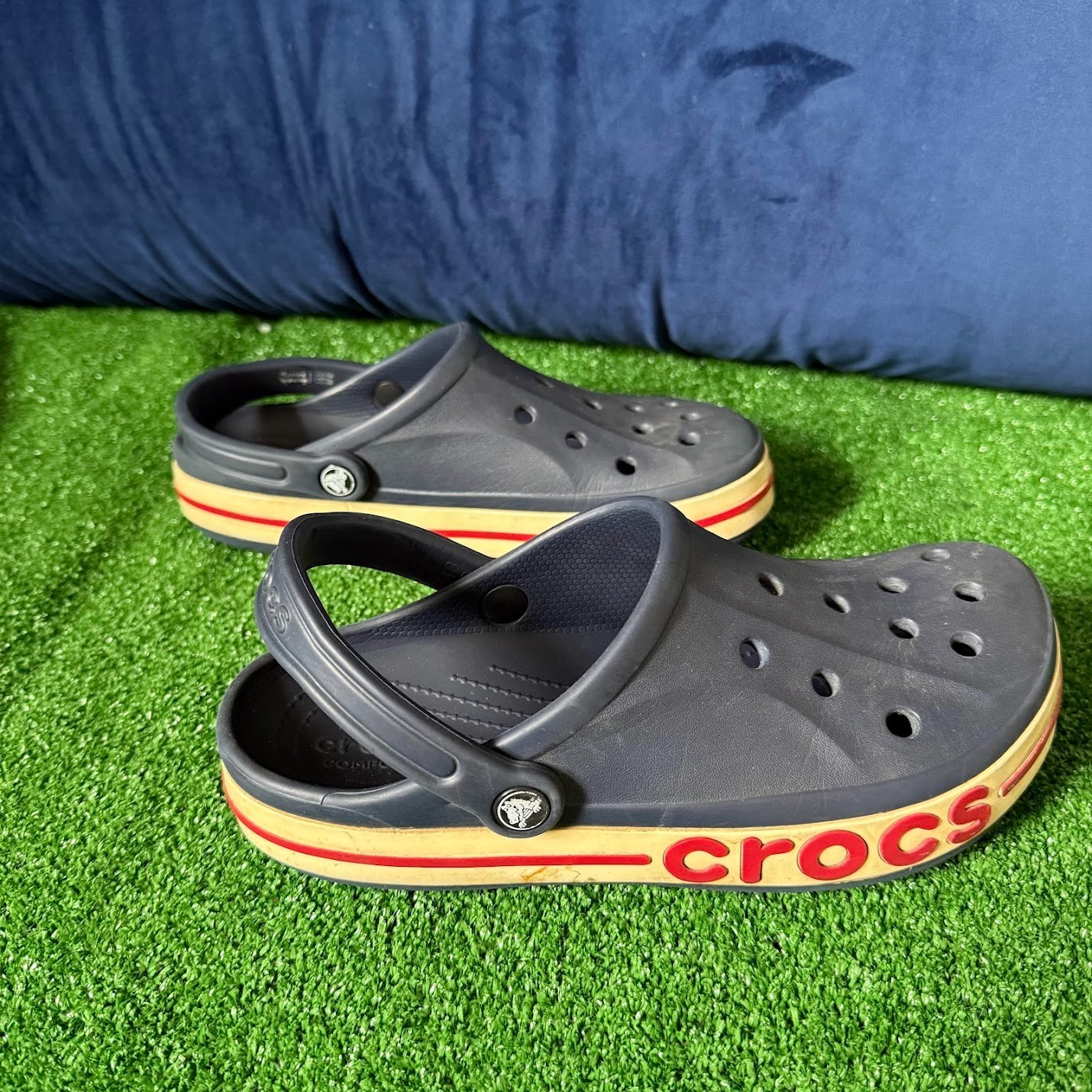 Crocs Bayaband Clogs Navy Blue Pepper Size W10 M8 Comfort Slip On Shoes Unisex