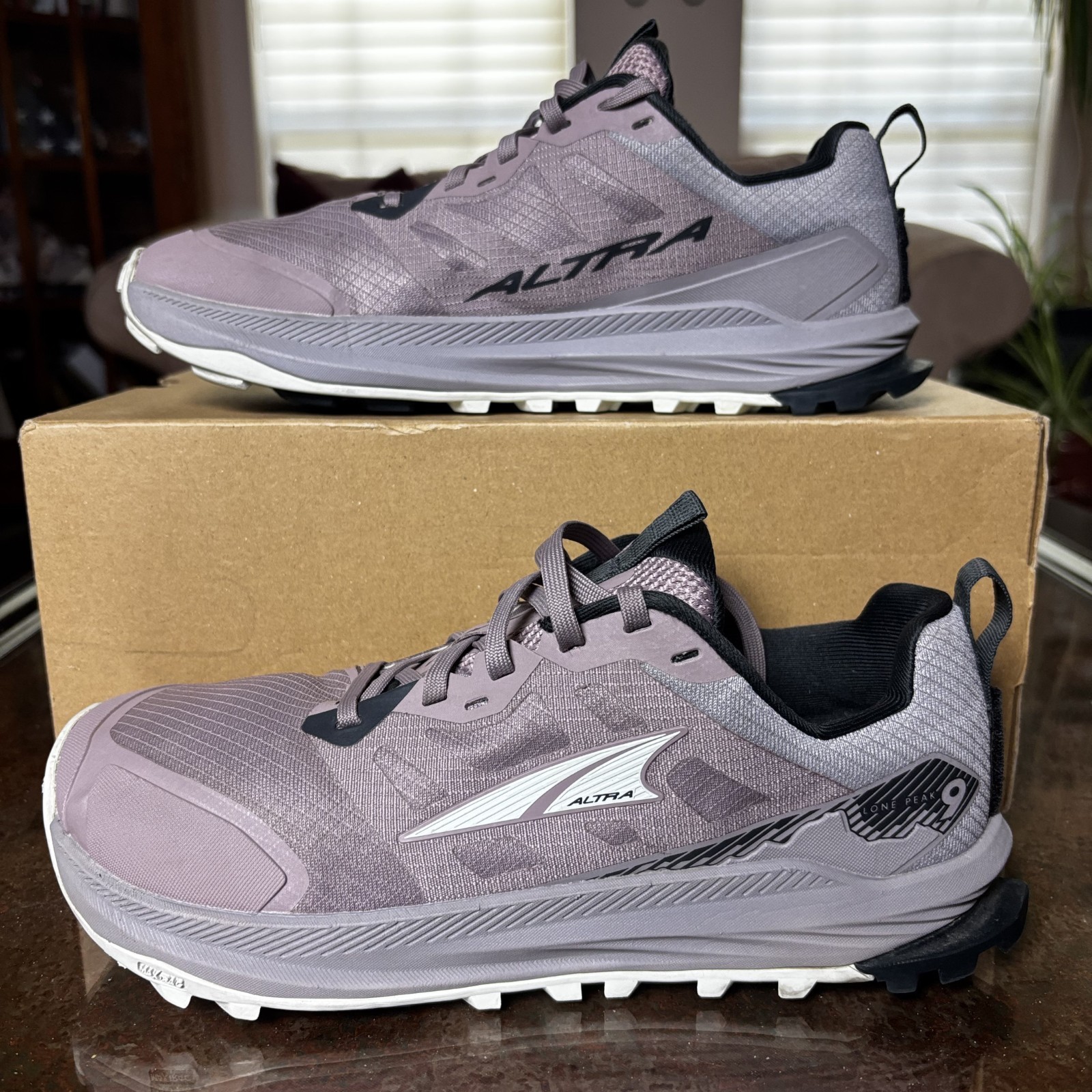 Altra Lone Peak 9 Shoes Womens 8.5 Purple Mauve Trail Running Athletic Sneakers