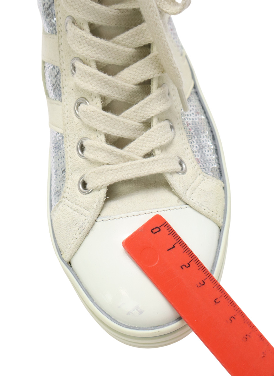 Hogan Sneakers Womens Eu 36 Shiny Ankle Round Lace Up Casual