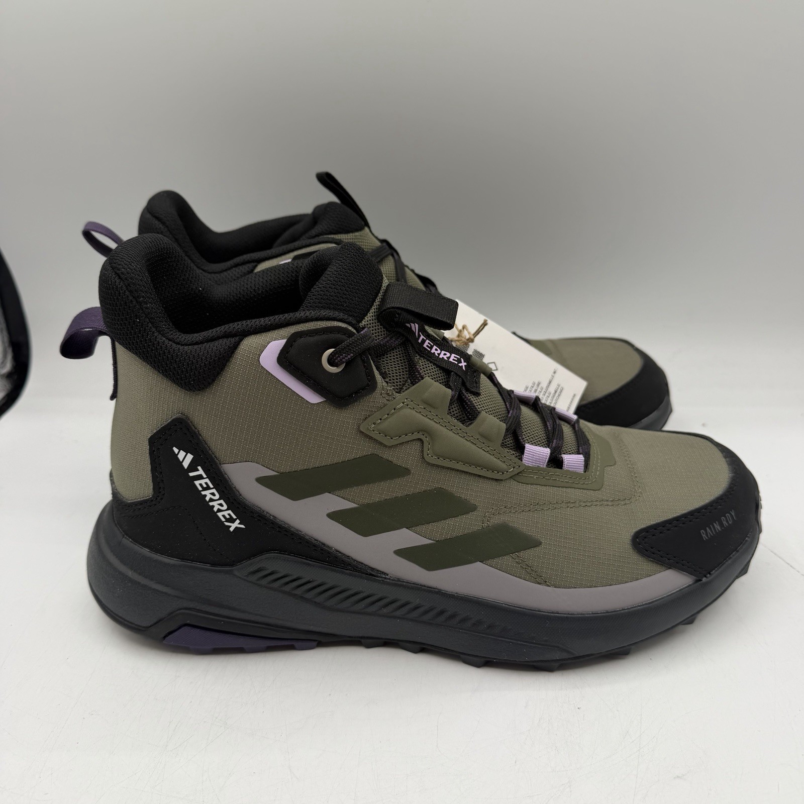 Adidas Terrex Anylander Mid Rain.Rdy Hiking Boots Womens Sz 9 Olive Green JQ9965