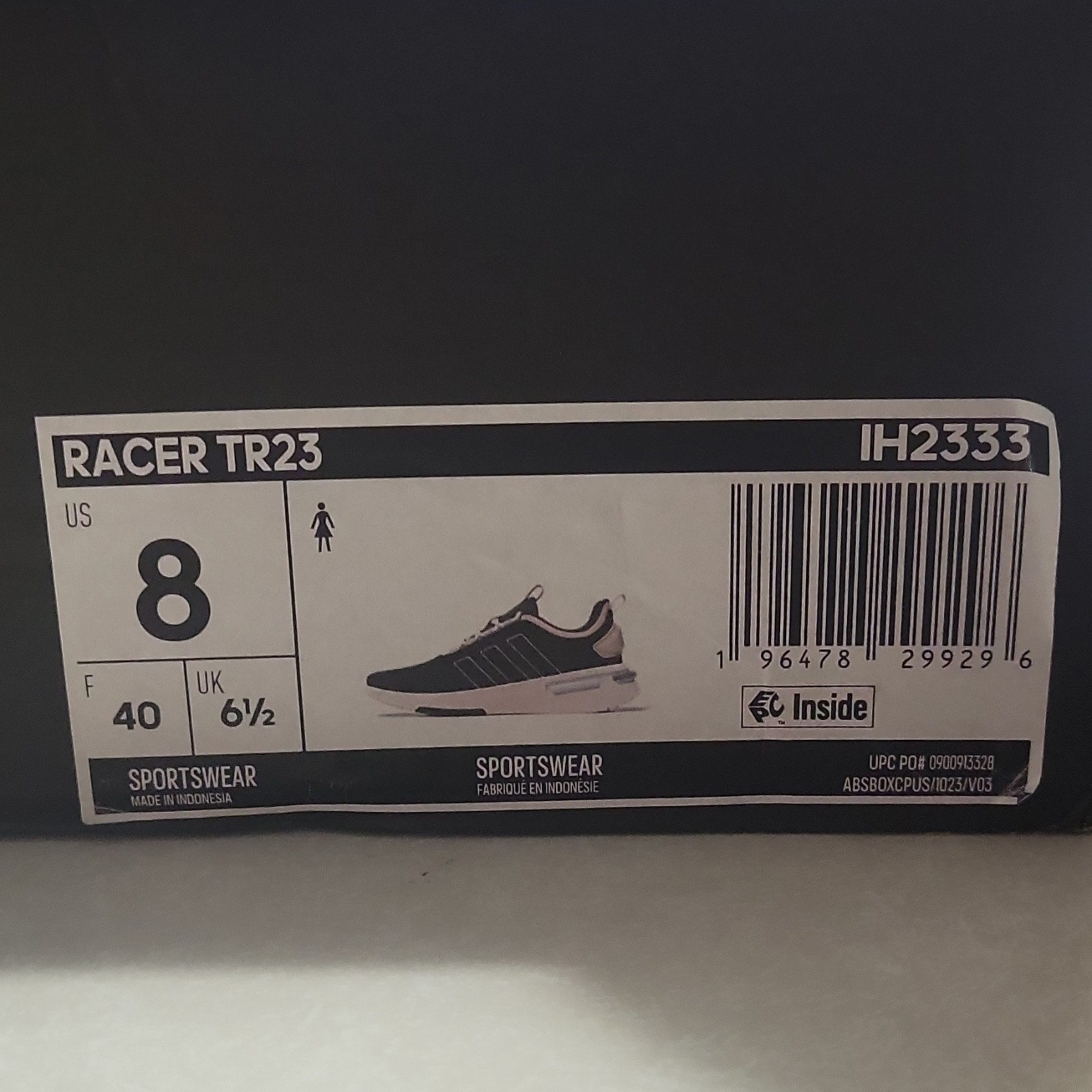 adidas Racer TR23 Women’s Athletic Sneakers Black Pink White Lace-Up IH2333