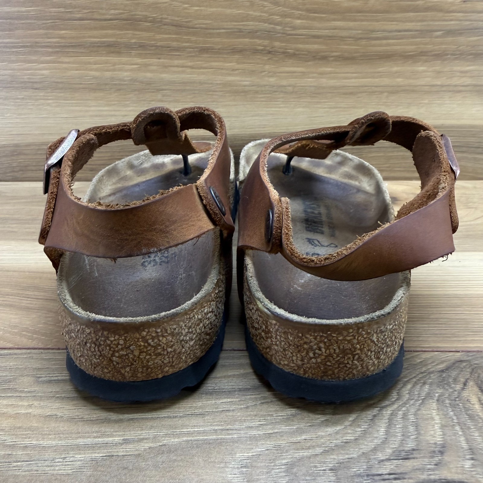 Birkenstock Kairo Sandals Cognac Tan Leather 4 W EU 35 Buckle Travel Vacation