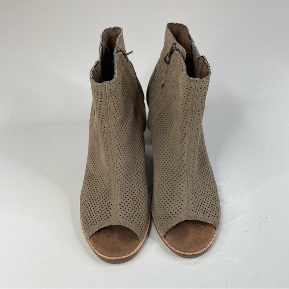 Toms Womens Majorca Peep Toe Ankle Booties Size 7