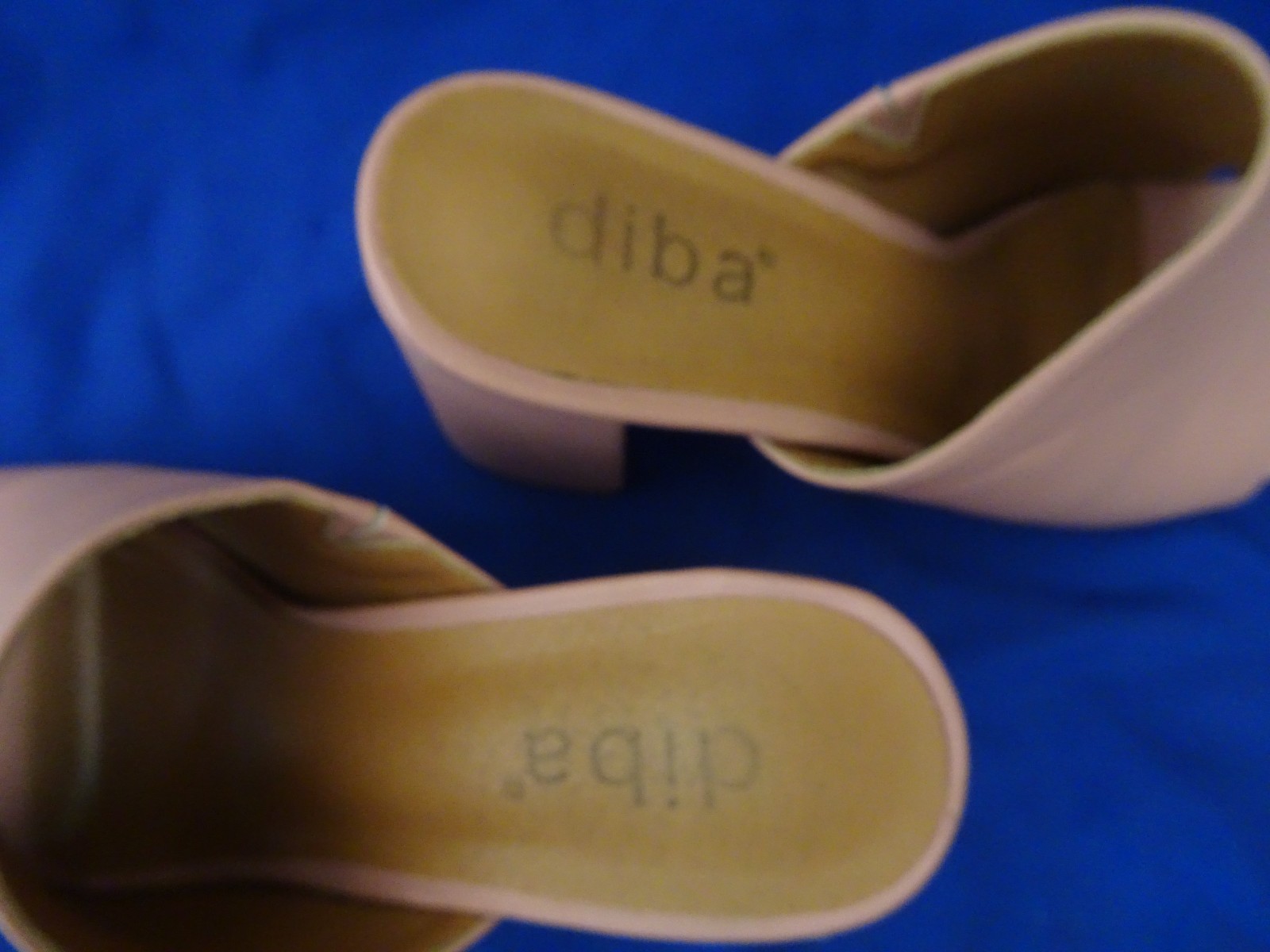 DIBA Womens, Light Pink, Mule Sandals, Size 7, Block 3.5 in heel Slide, Open Toe