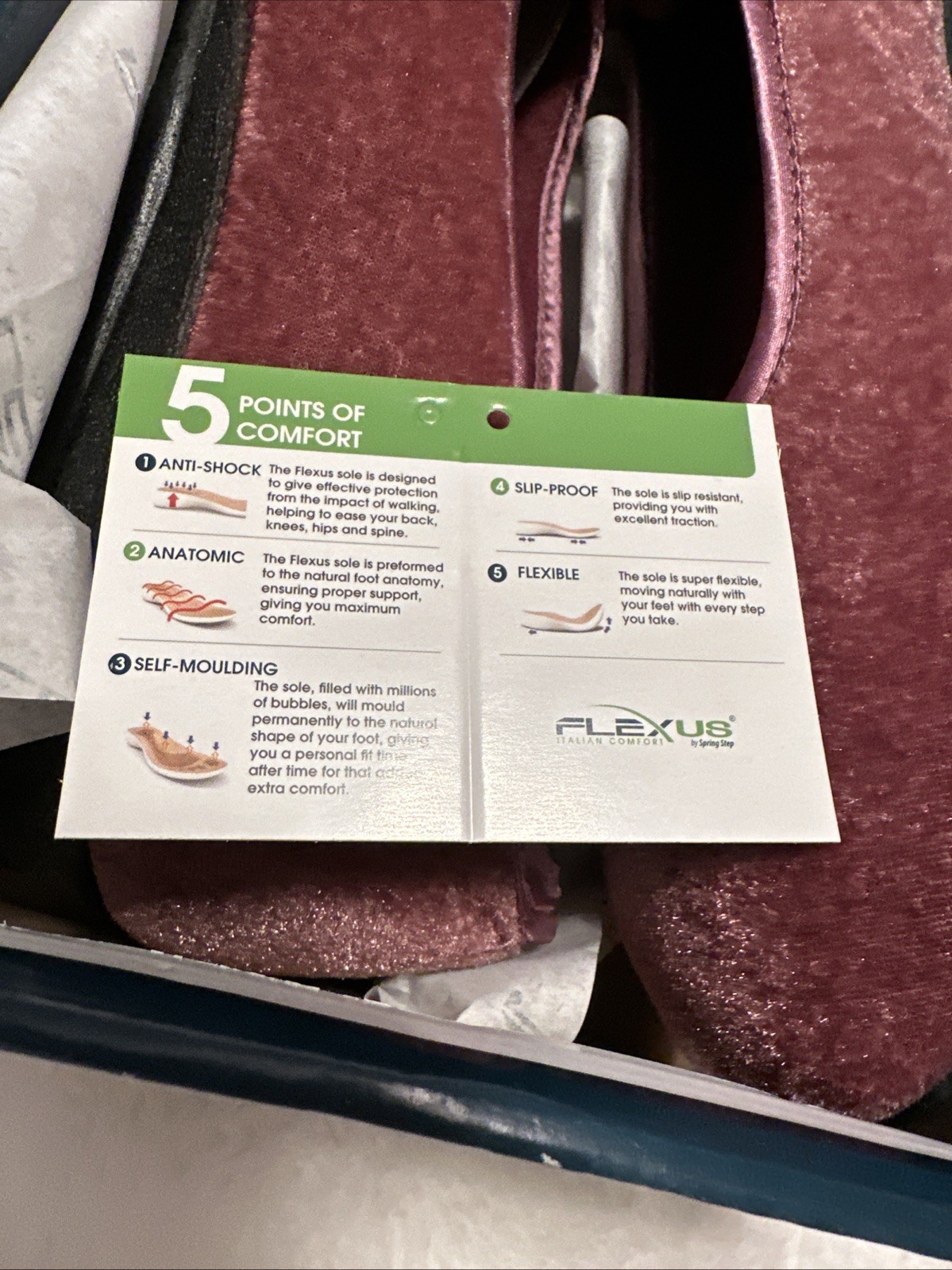 Flexus Roseloud Velvet Textile Flats Slippers Rose Purple EU 41 US 9.5-10 NIB