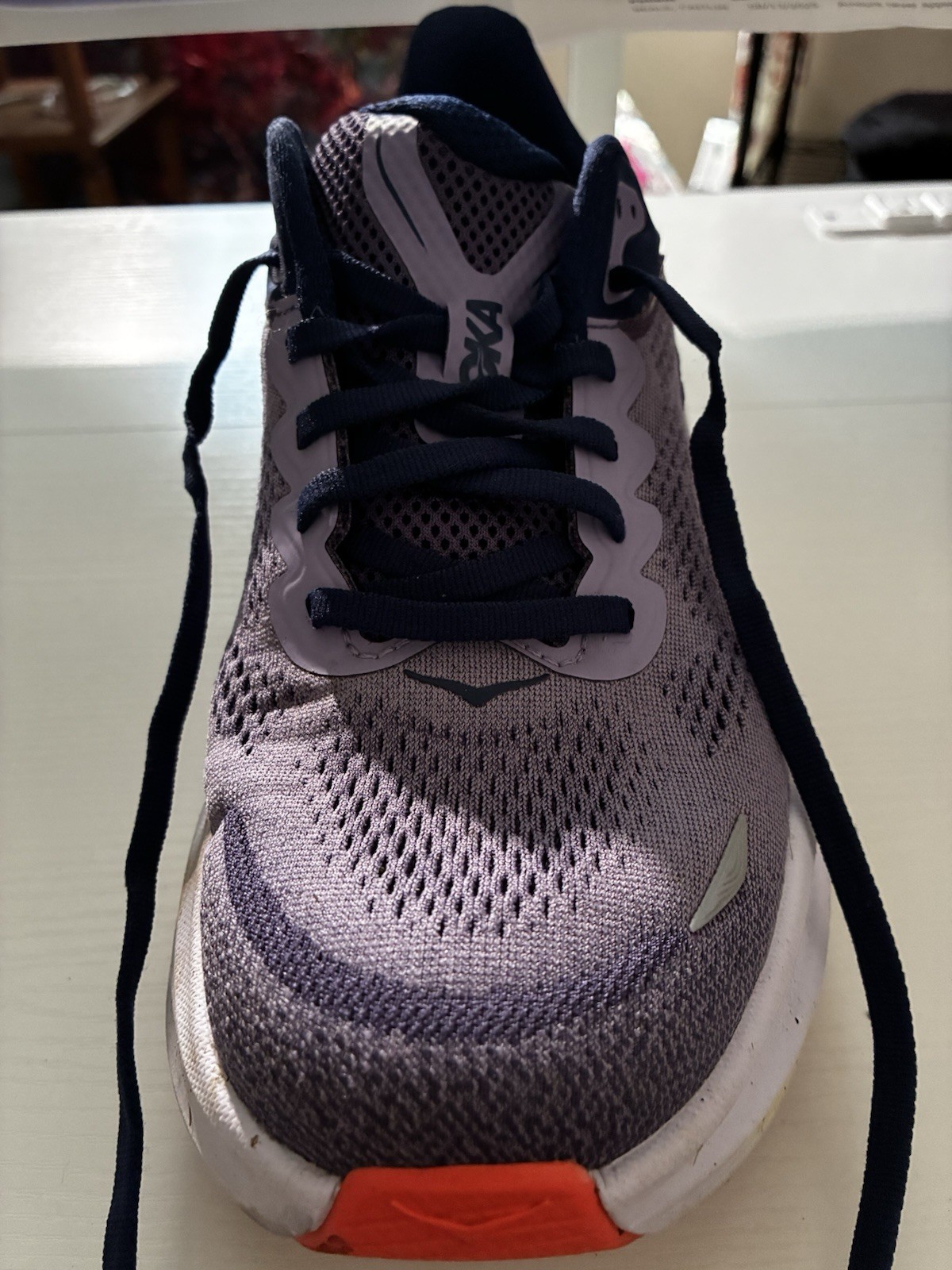HOKA Bondi 9 Men’s Low Top Mesh Lace Up Running Sneakers Purple White Navy