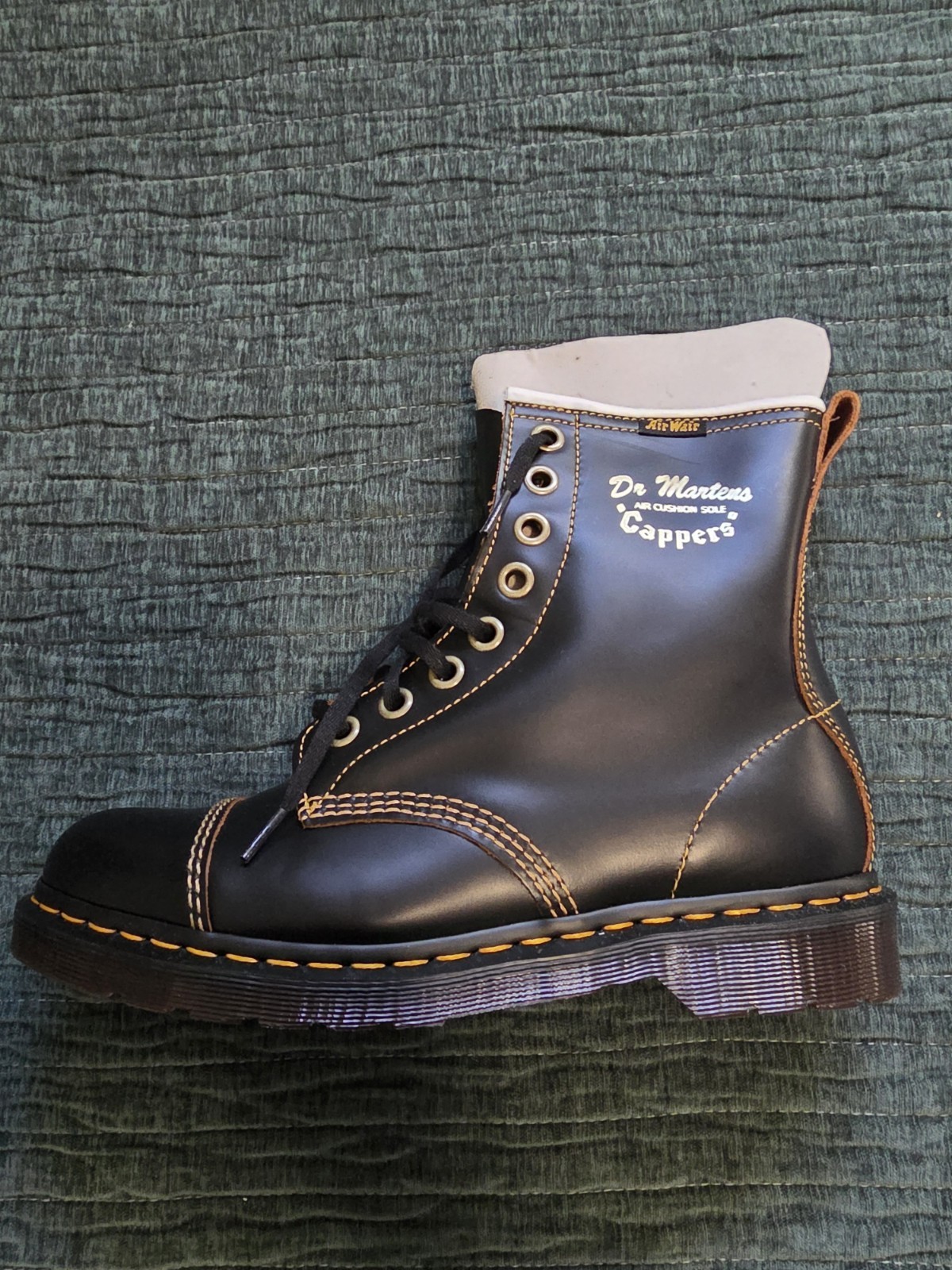 Dr Martens Docs 1460 Vintage Capper Smooth Black Leather Boots US 10 VGC