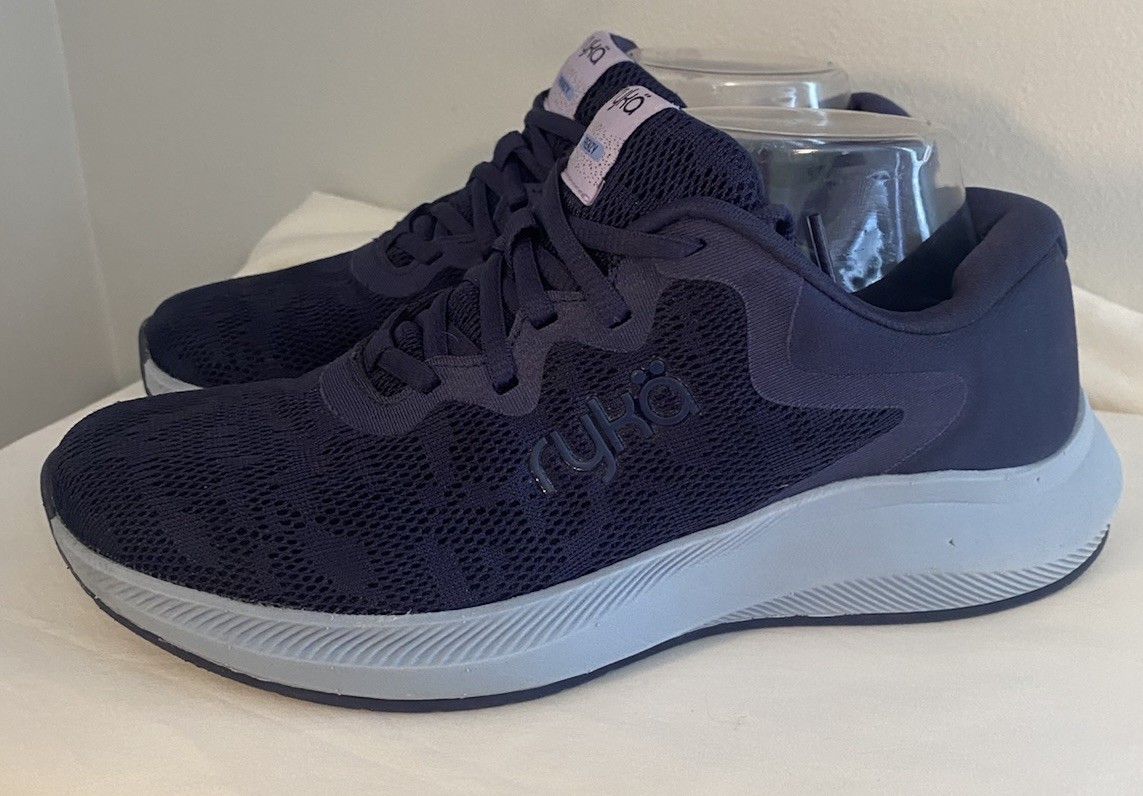Ryka Mesh Walking Sneakers Frenzy Academy Blue SIZE 8M Lace Up Arch Support