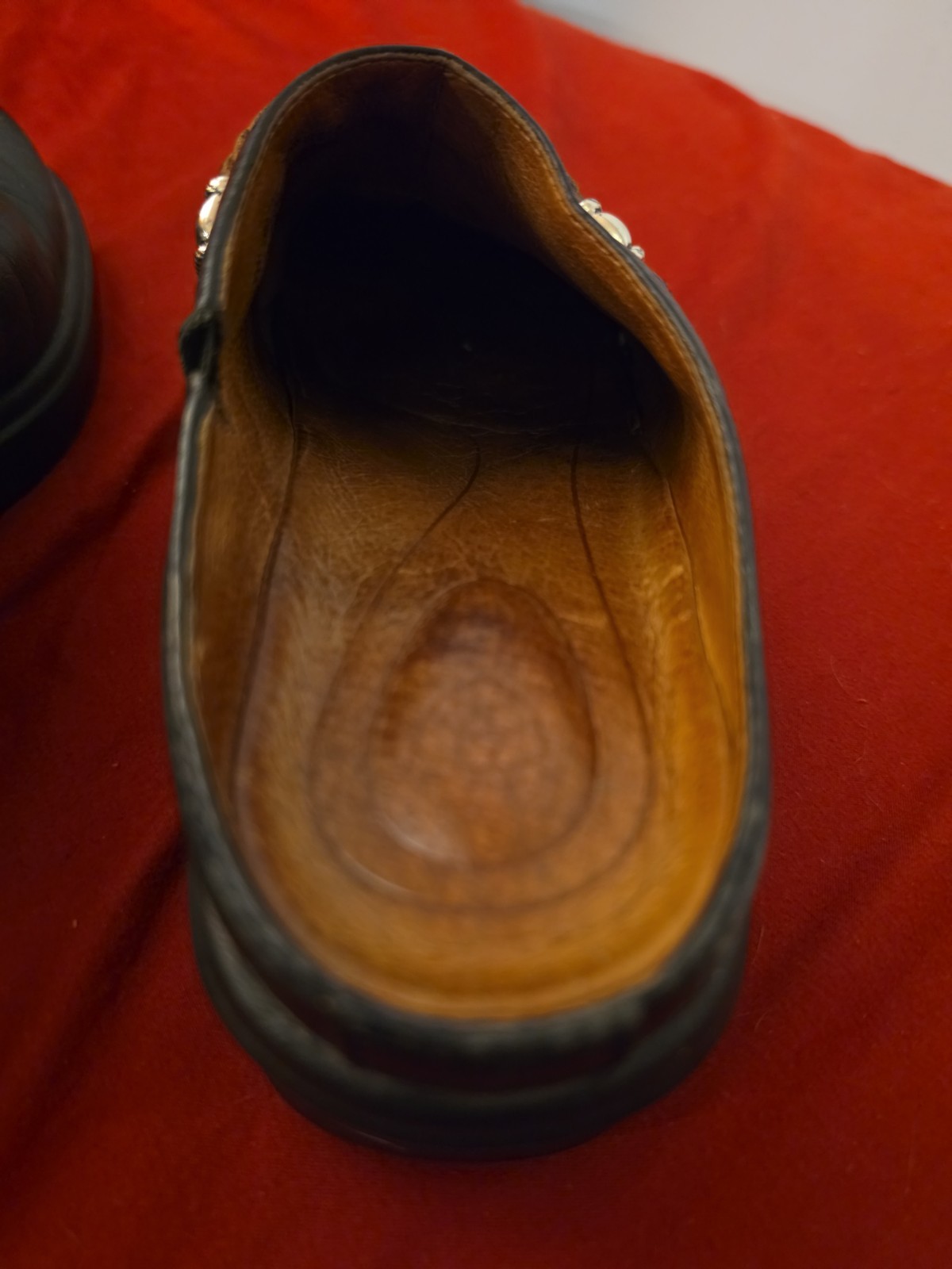 Ariana Black Leather Clogs W/Brown Braided Strap. US Size 8B.