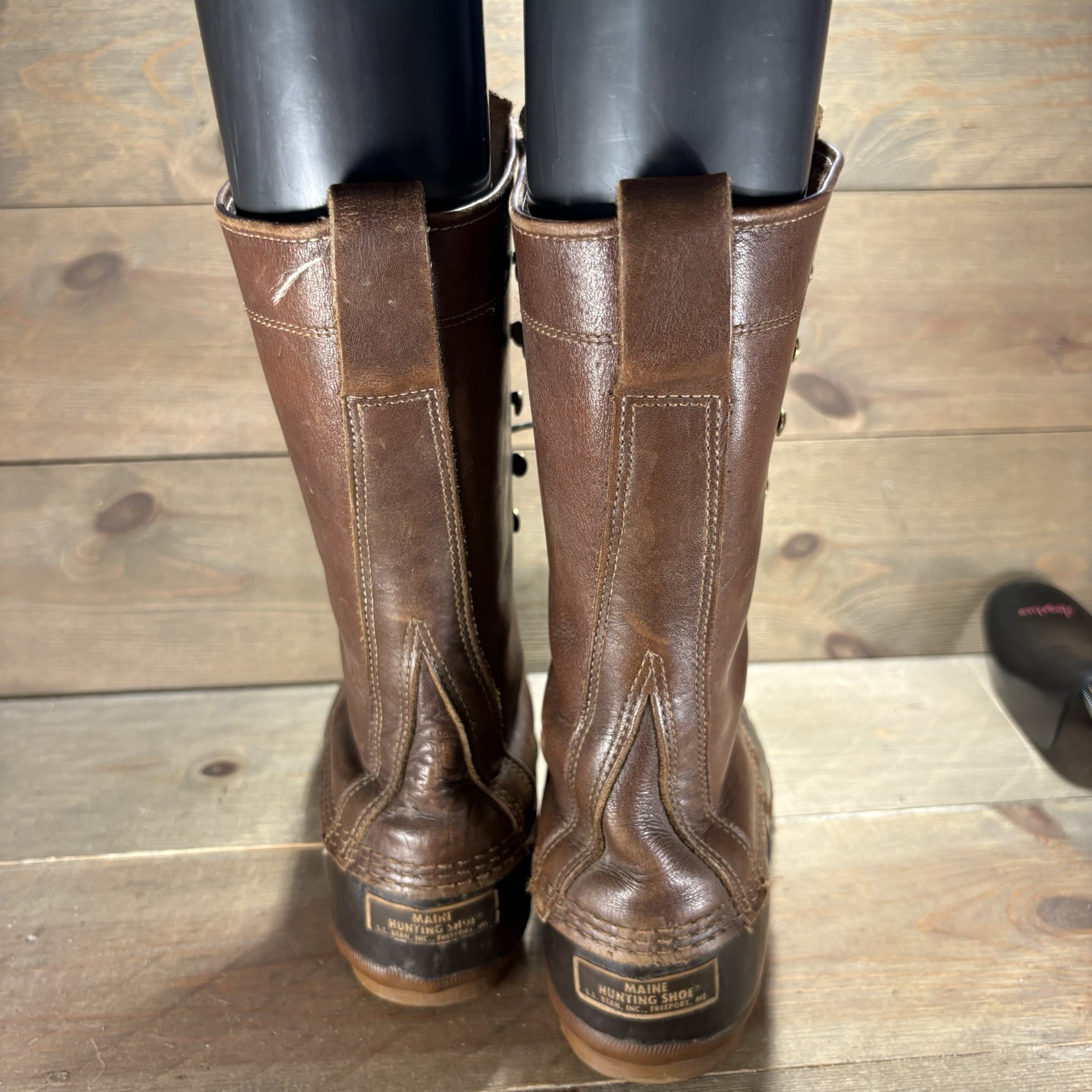 Ll bean duck boots womens size 7 shoes brown tall leather waterproof hunting