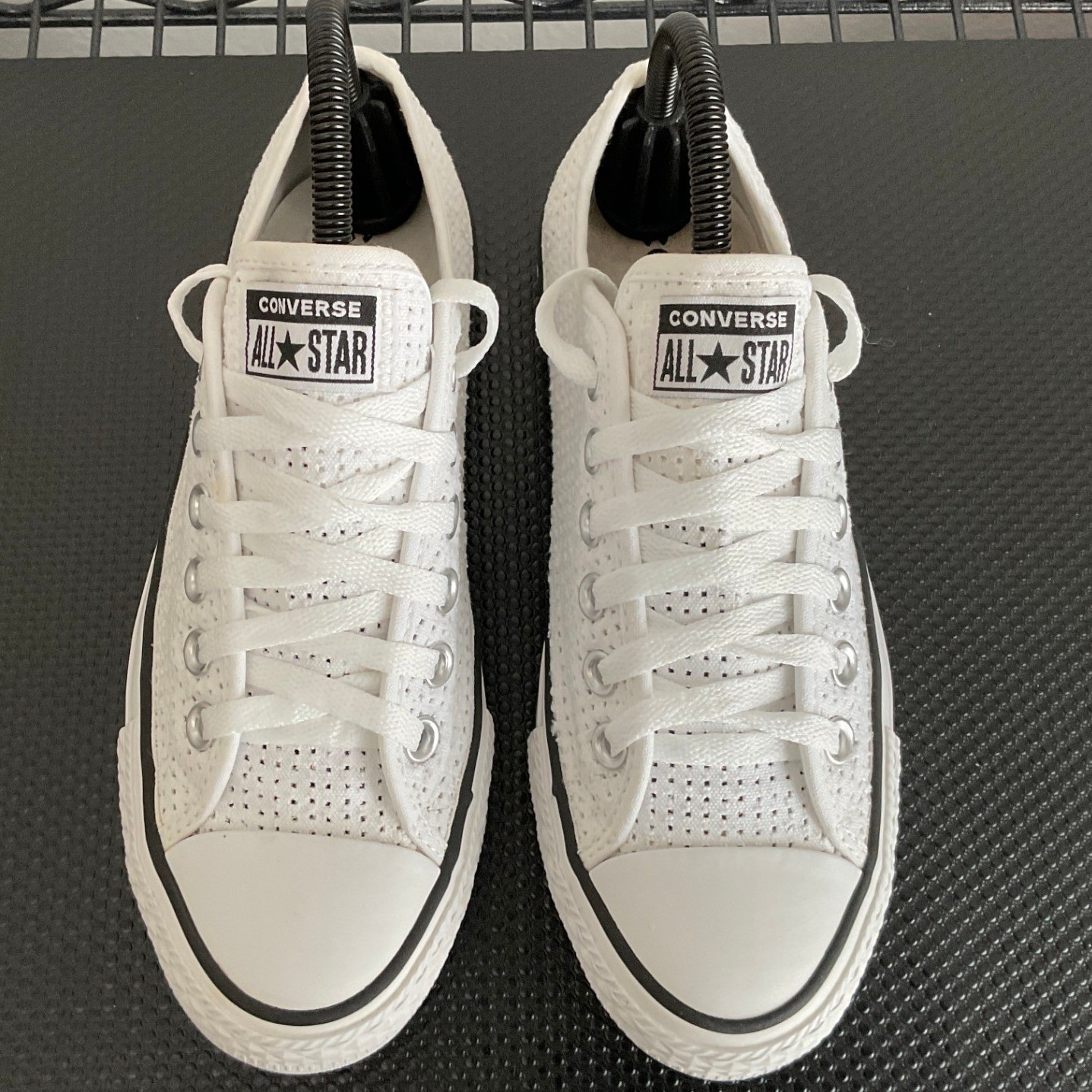 Converse All Star White Perforated Canvas Low Top Sneakers Womens 7