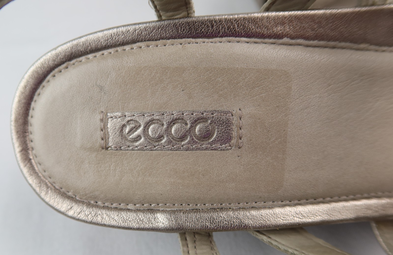 ECCO Touch 45 S Wedge Leather Sandal Platinum EU 38 / US 7