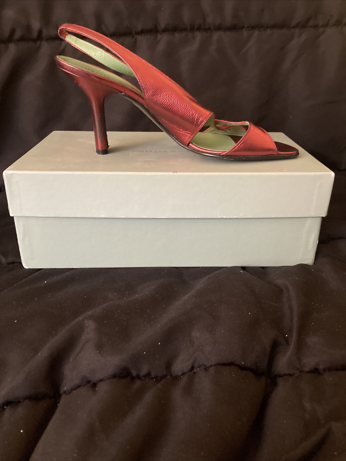 Sigerson Morrison. Red “ Opalescent “ Really High Heels