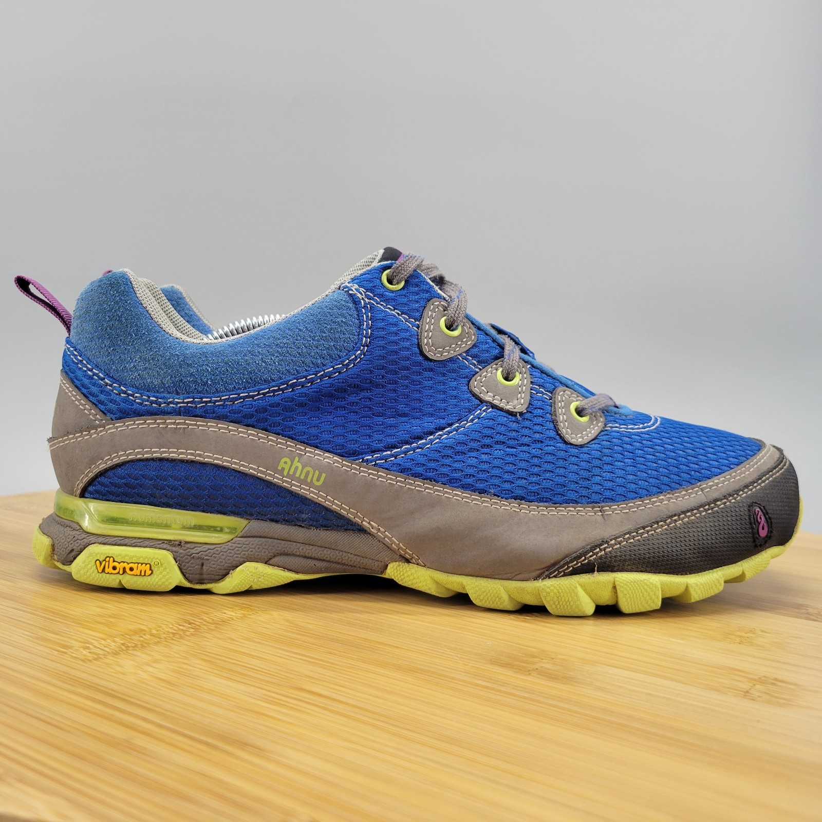Ahnu Sugarpine Air Mesh Womens Size 8.5 Blue Green Gray Waterproof Hiking Shoes