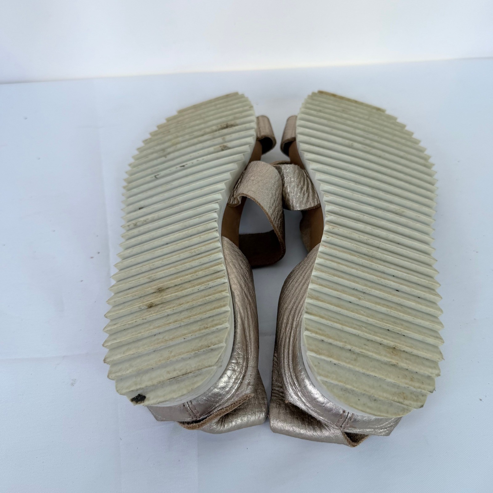 Pedro Garcia Jedda Two Strap Sandal Size 40 Cava Cervo Lame