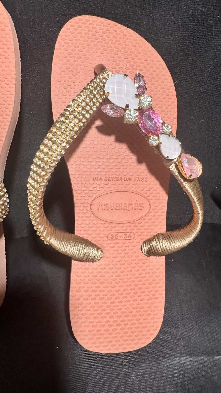 Havaianas Flip Flop size 6 BR 33-34 Pink Brazilian Flag New no tag