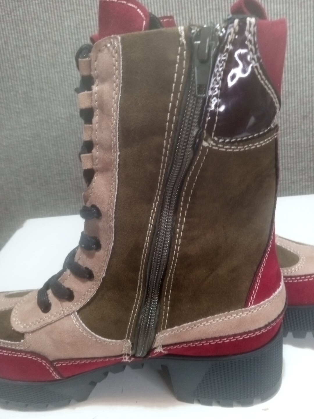 Rouge Boot 2.5 In Super Sexy Side Zip Front Lace Women’s sz 6.5