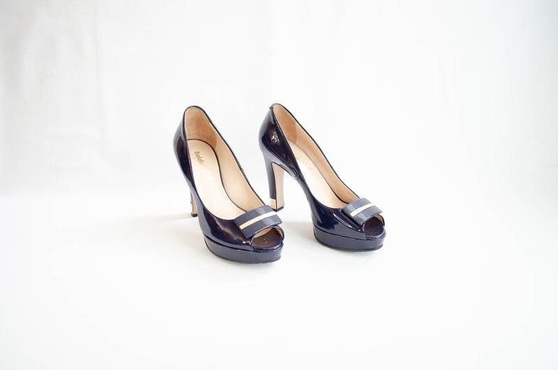 women baldinini heels navy leather 36
