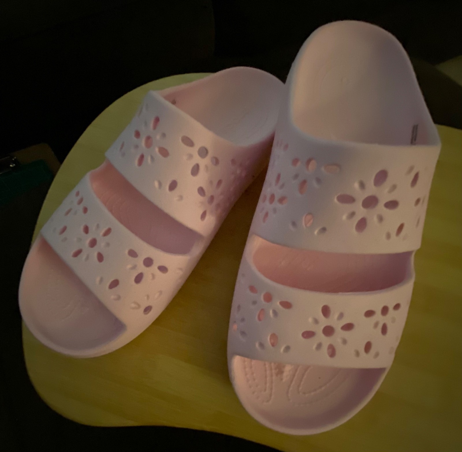 Crocs Floral Slides Pink Milk Mens 9 Womens 11